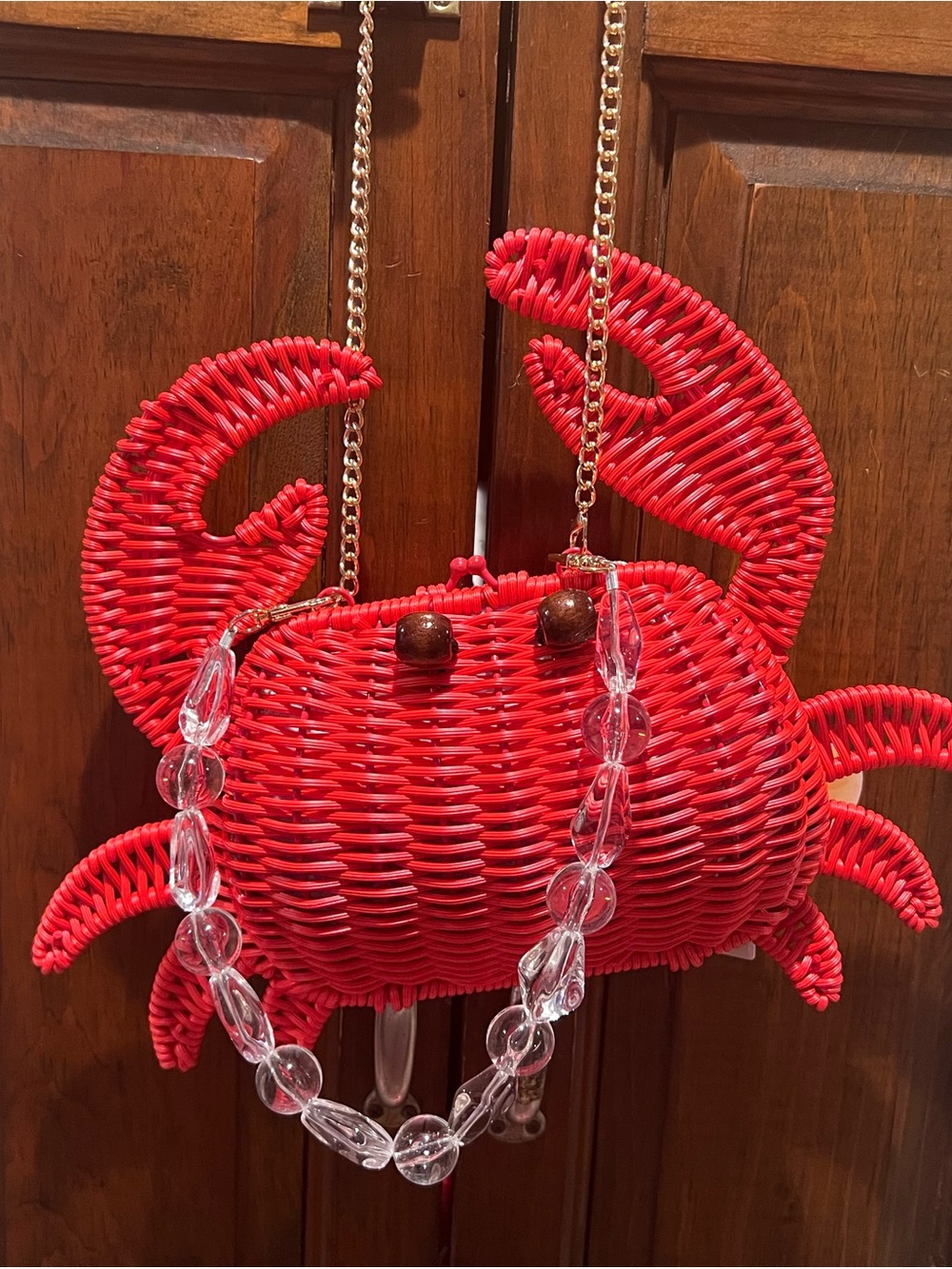 Viral Tommy Bahama Red Crab Woven Crossbody Bag - Picture 3 of 5